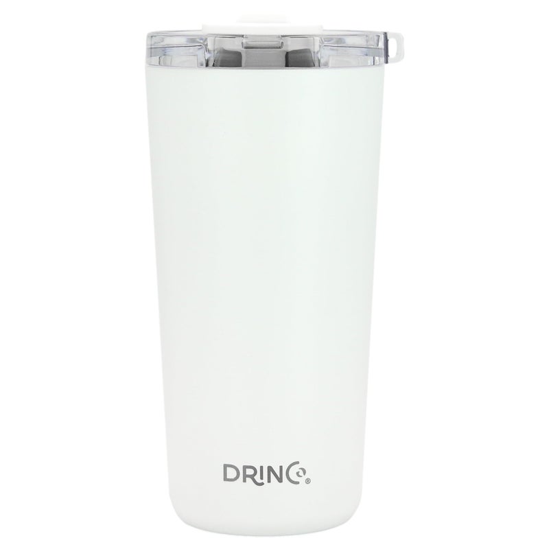Drinco - 20 oz Stainless Steel Tumbler | Double Walled Vacuum Insulated Mug With Lid, 2 Straws, For Hot & Cold Drinks (20oz Artic White, 20oz) - Image 2